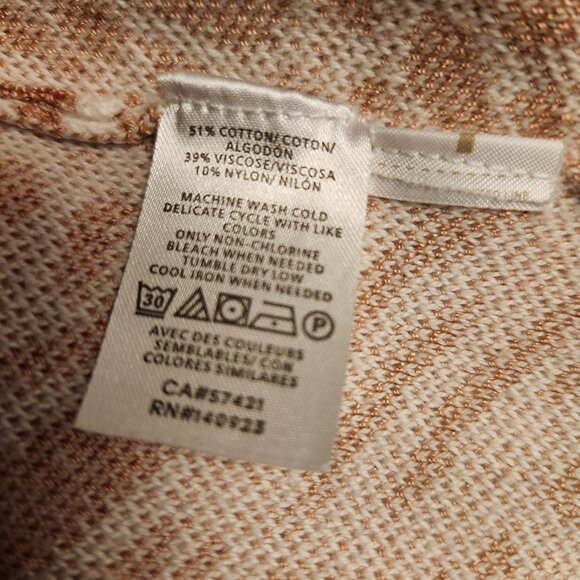 Ann Taylor Animal Pattern Knit Cardigan Size XS Light Bronze White - Picture 7 of 7